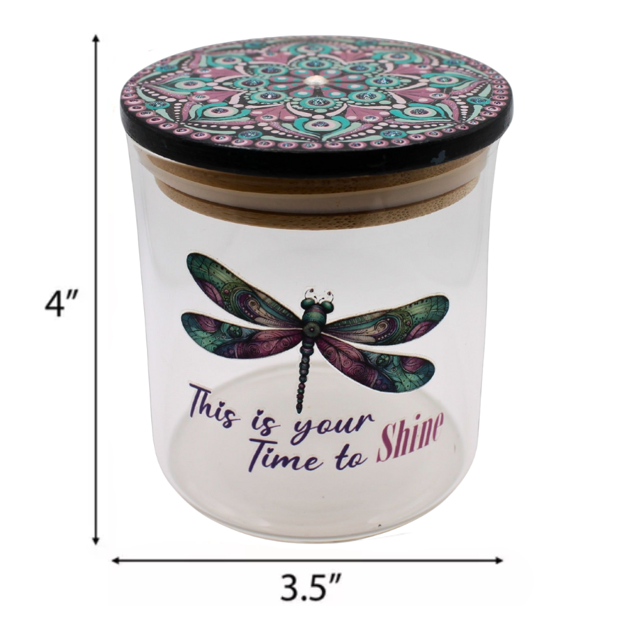 "Your Time To Shine" Mandala Glass Jar