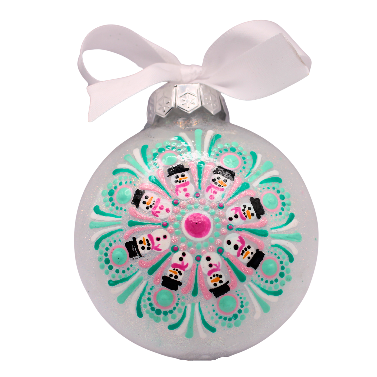 3" Snowman Glitter Mandala Ornament