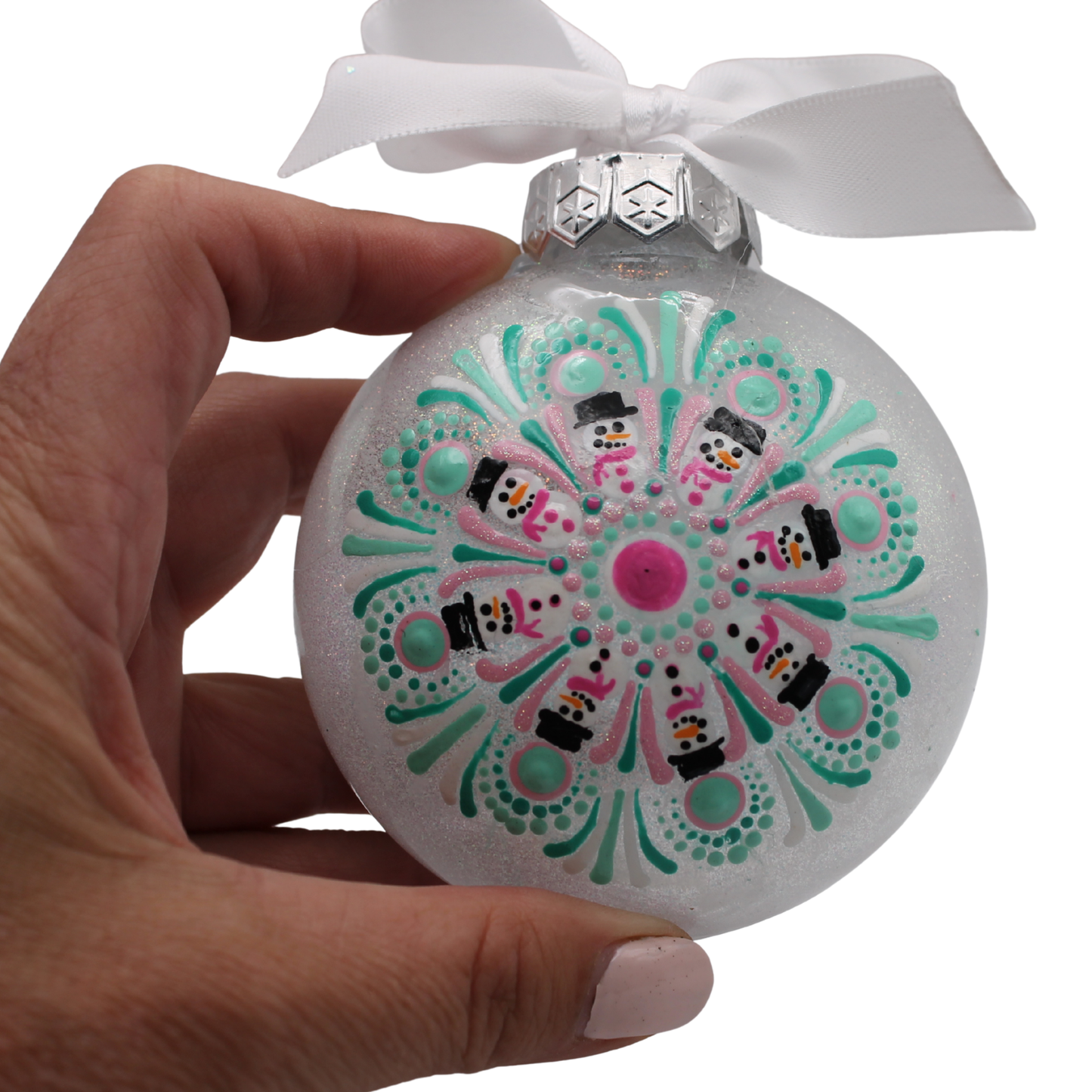 3" Snowman Glitter Mandala Ornament