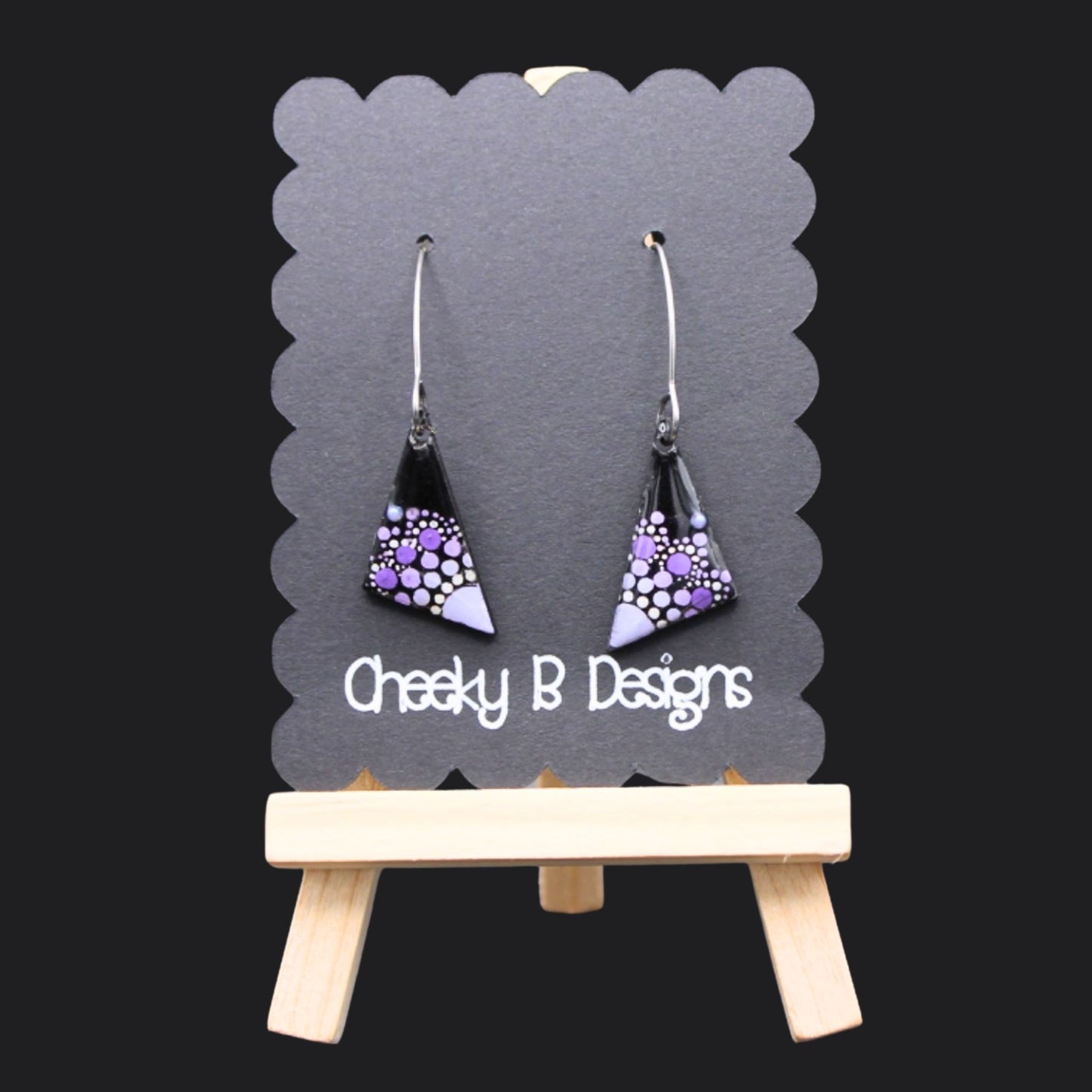 Triangle Earrings in Purple Hues