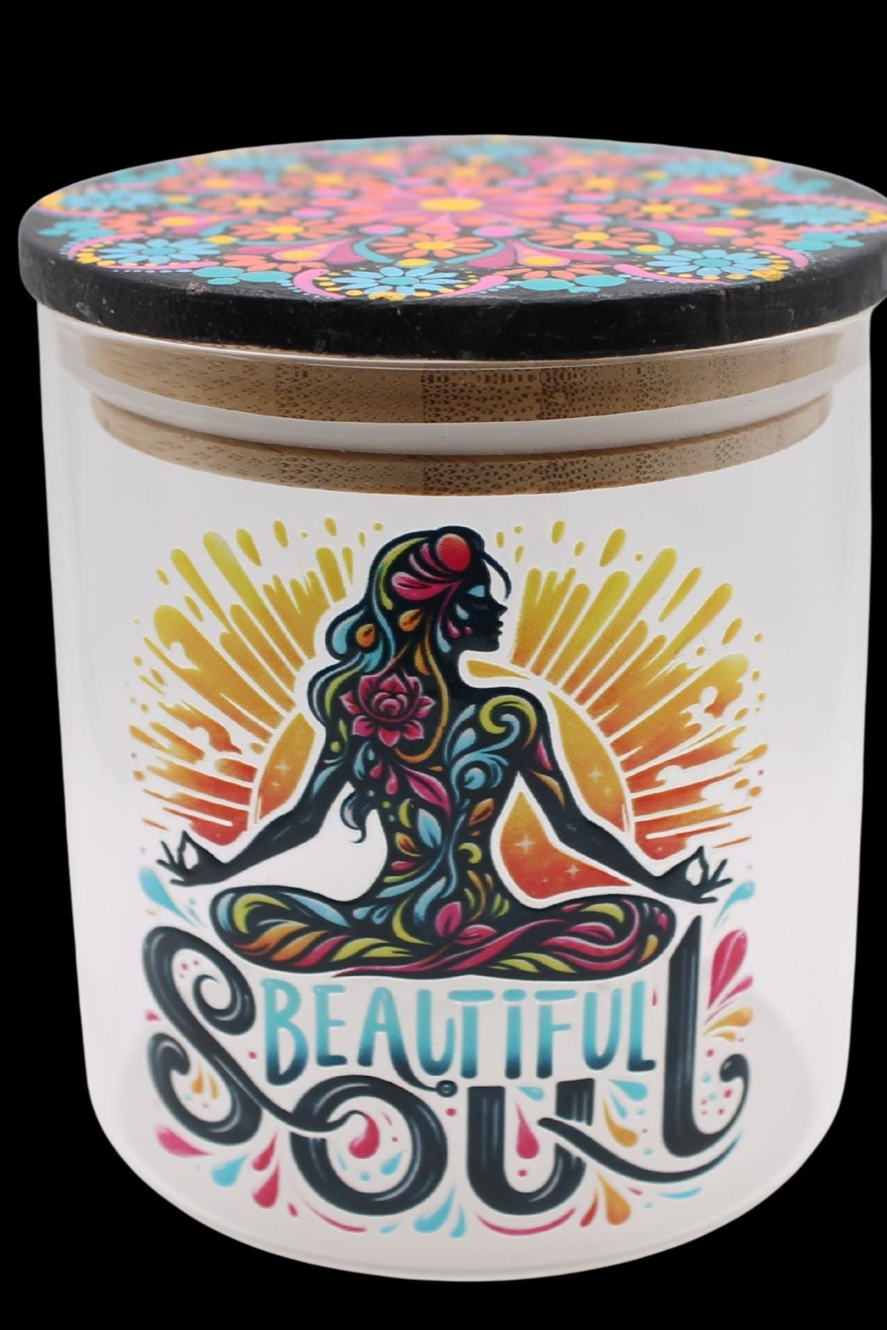 Beautiful Soul Mandala Glass Jar