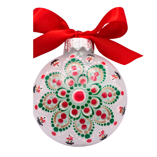 3" Snowman Glitter Mandala Ornament
