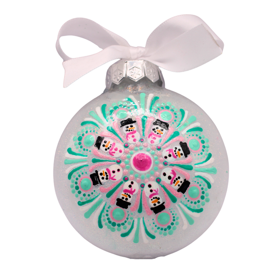 3" Snowman Glitter Mandala Ornament