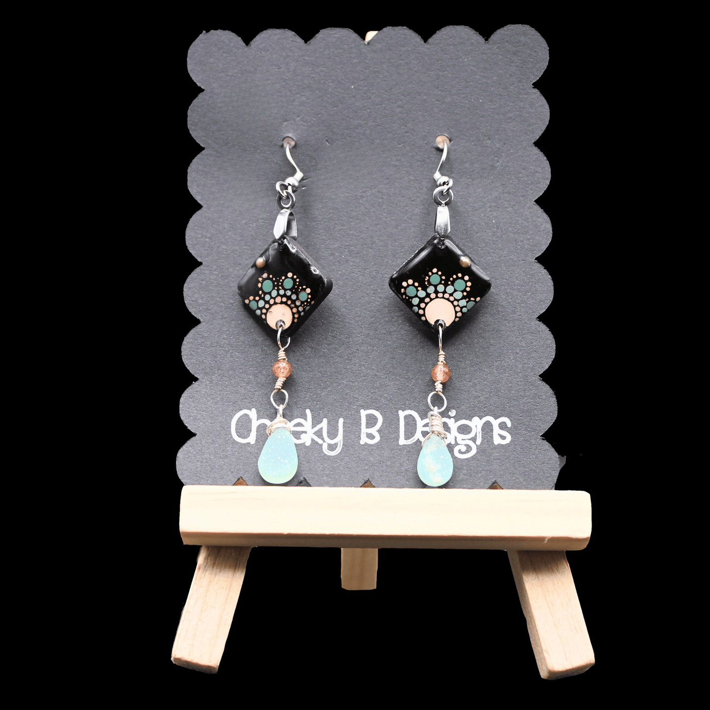 Abstract Flower Dangle Earrings