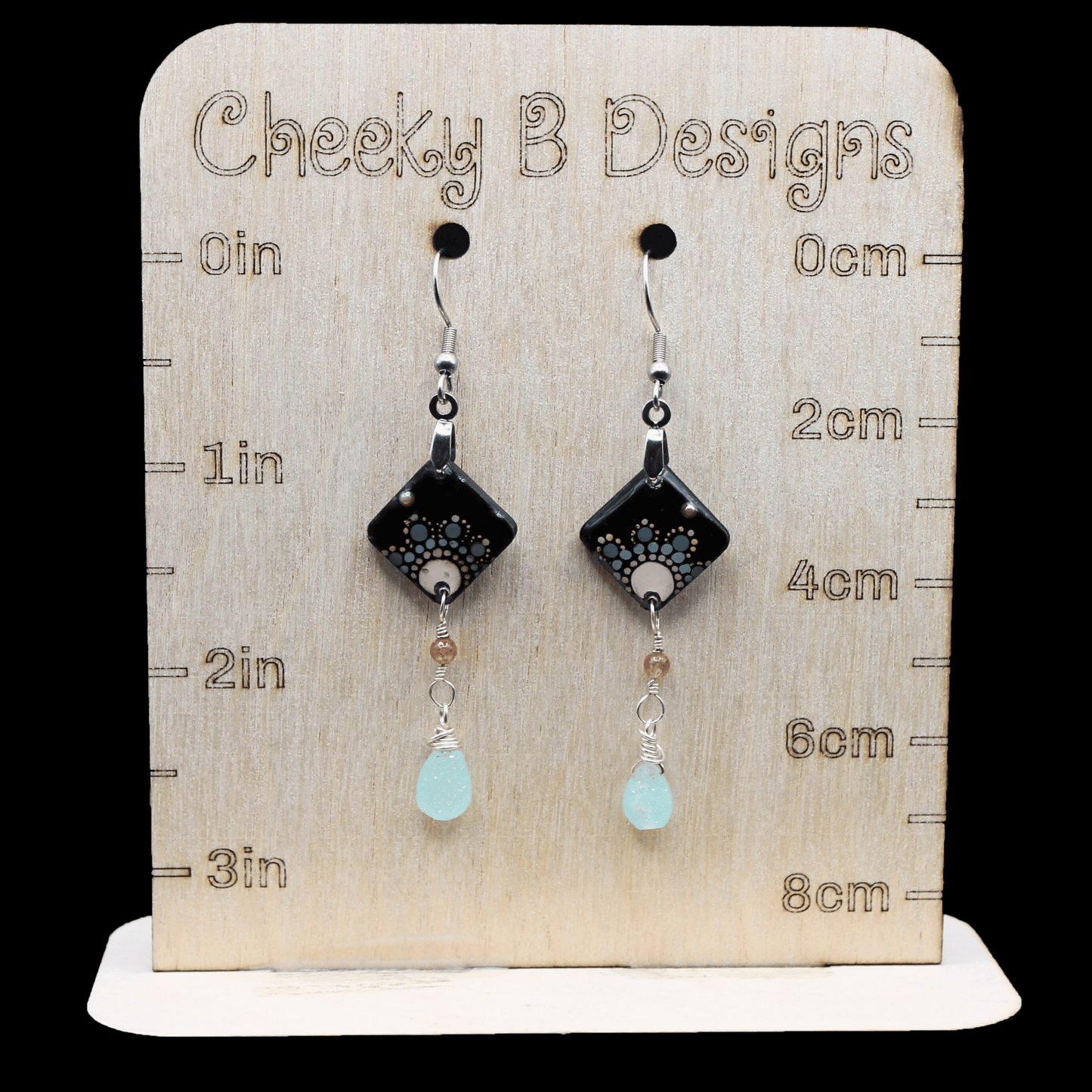 Abstract Flower Dangle Earrings