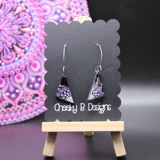 Triangle Earrings in Purple Hues
