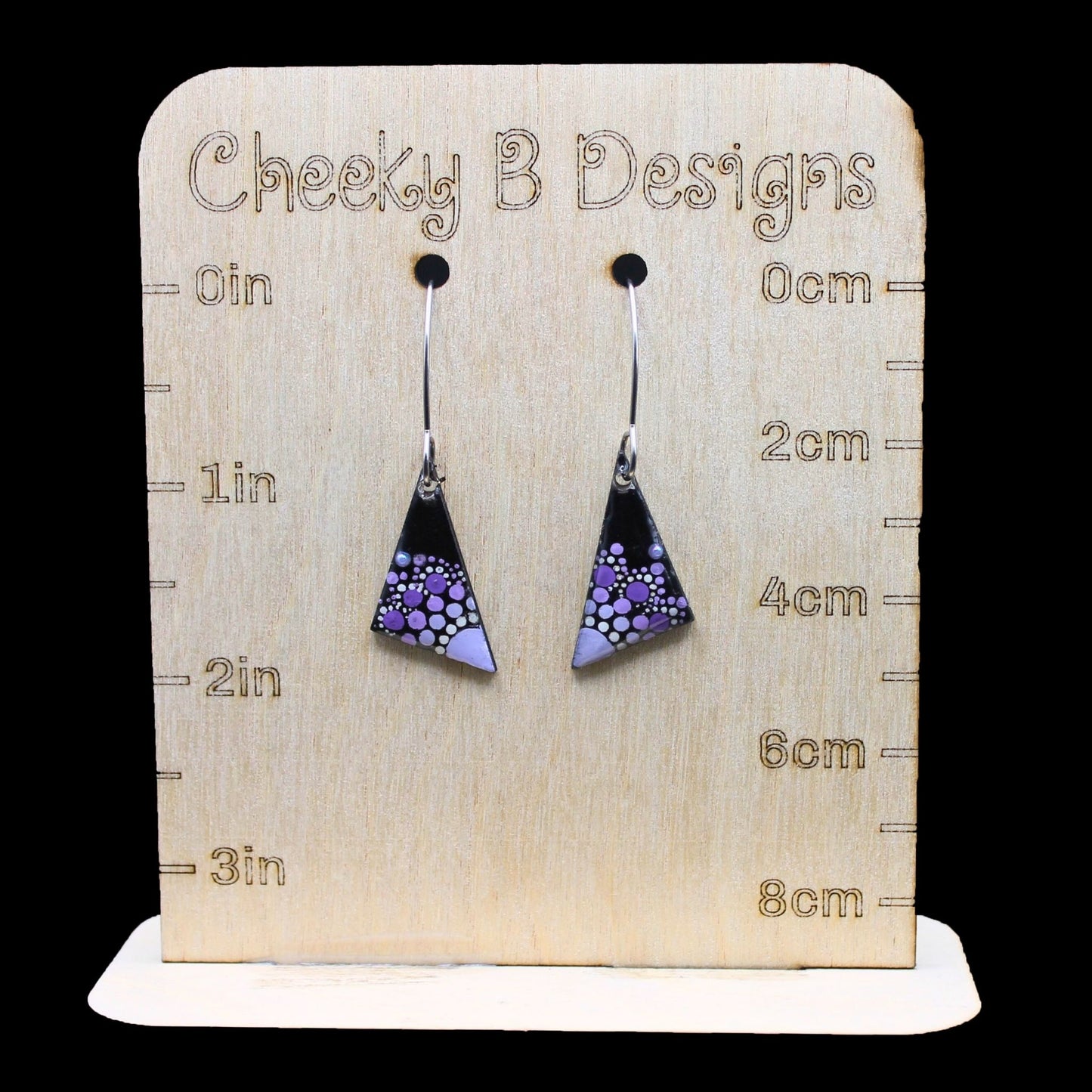 Triangle Earrings in Purple Hues