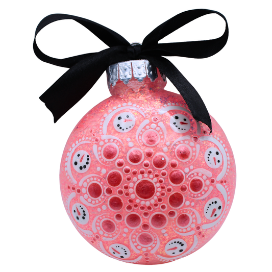 3" Snowman Glitter Mandala Ornament