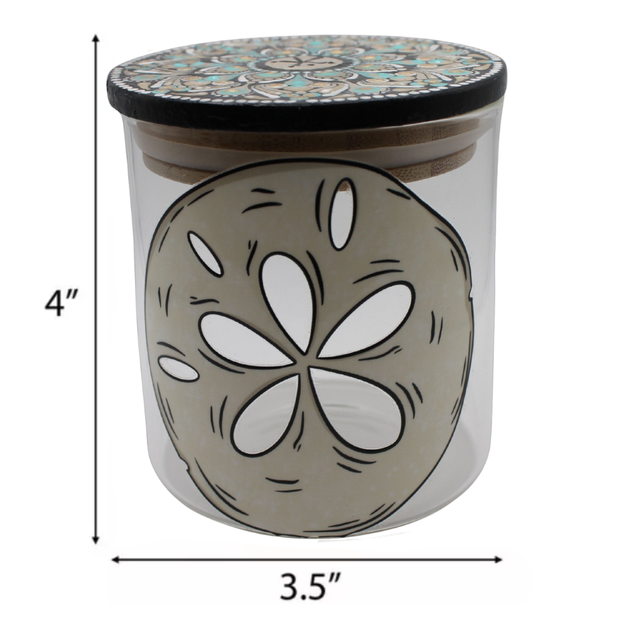 Sand Dollar Mandala Glass Jar