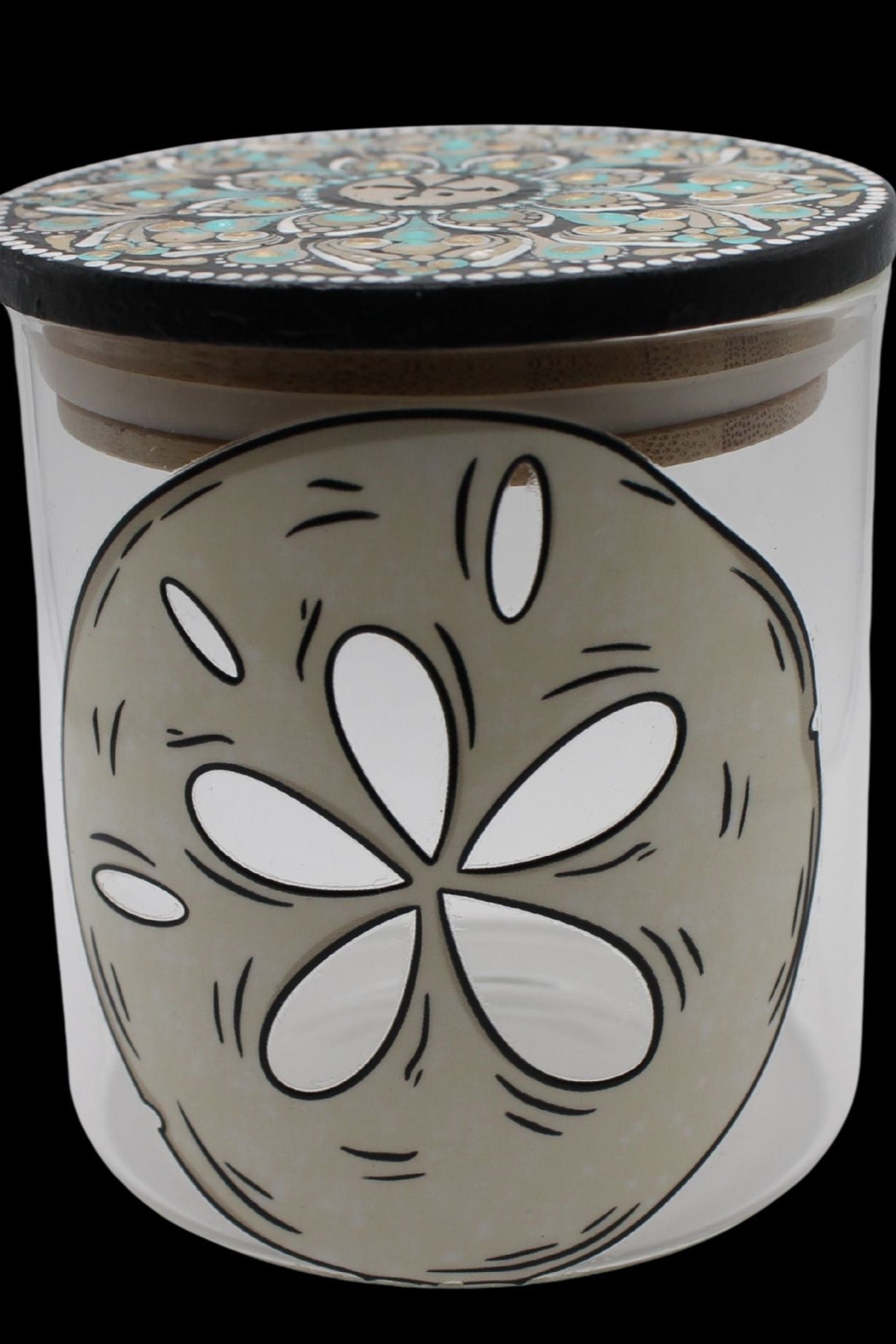Sand Dollar Mandala Glass Jar