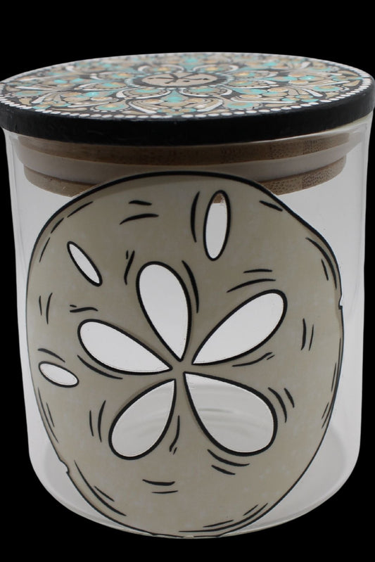 Sand Dollar Mandala Glass Jar