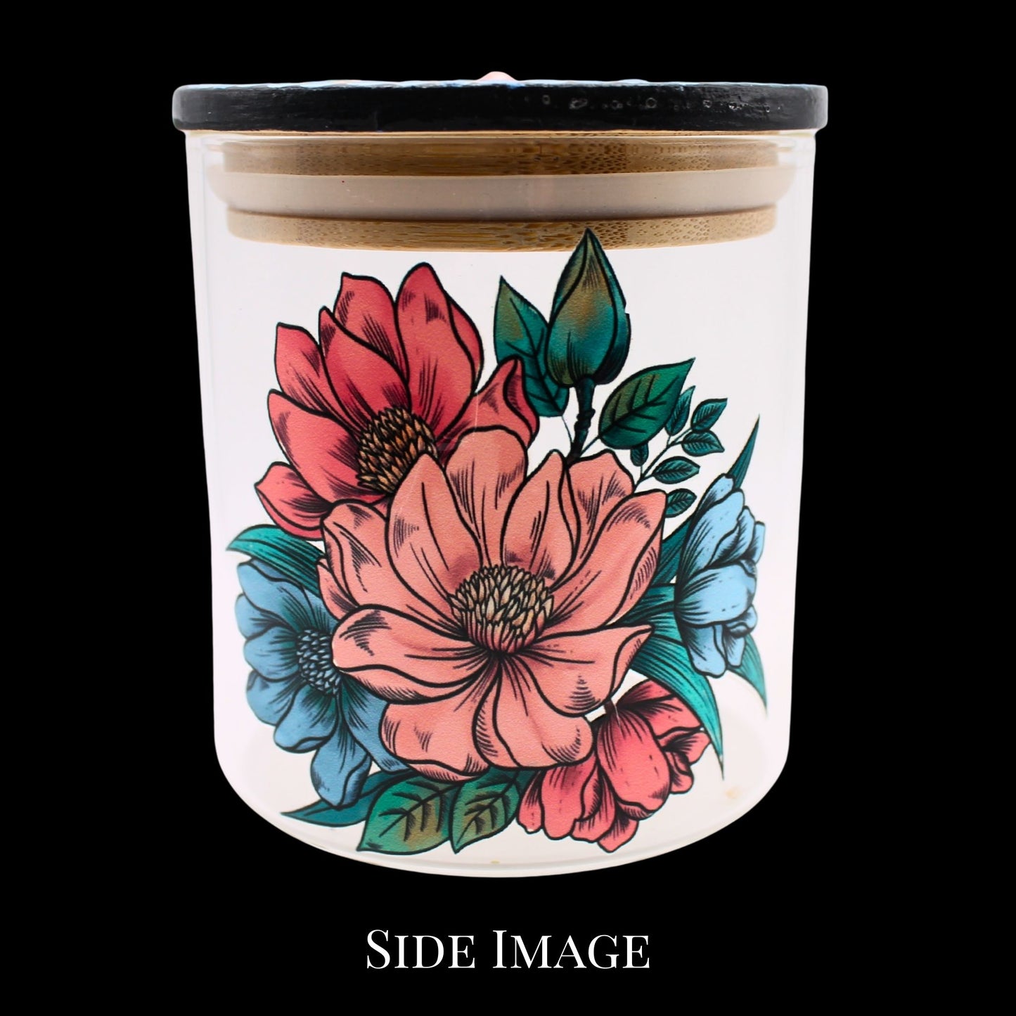 Floral Mandala Glass Jar