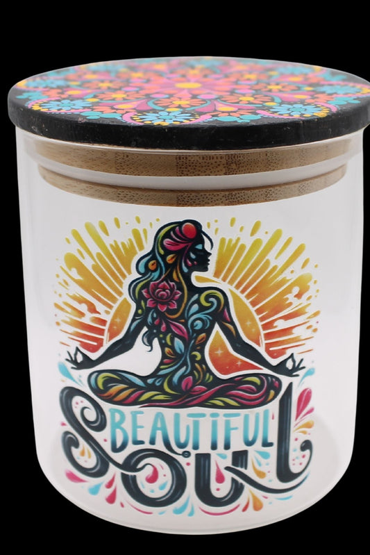 Beautiful Soul Mandala Glass Jar