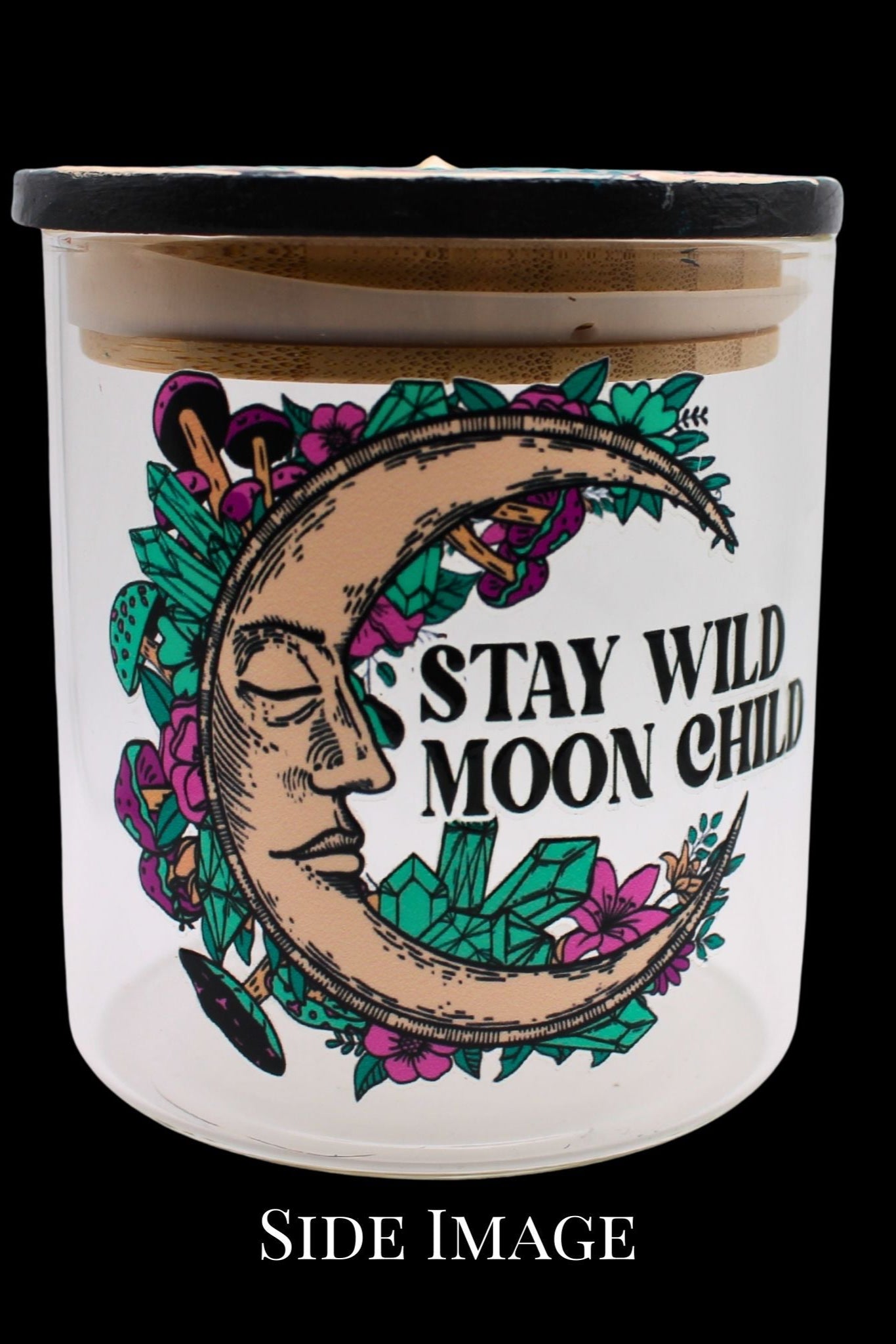 "Stay Wild Moon Child" Mandala Glass Jar