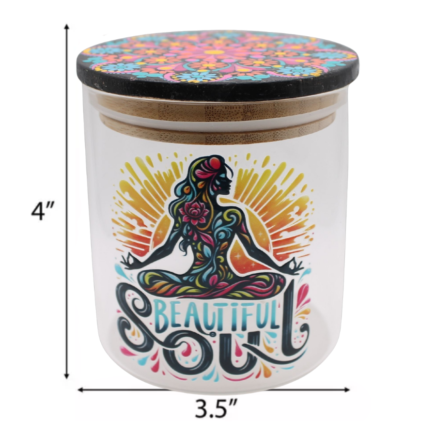 Beautiful Soul Mandala Glass Jar