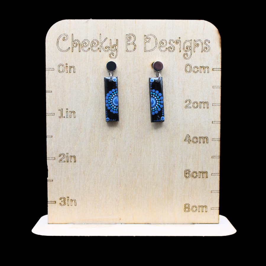 Blue Orbit Dot Earrings
